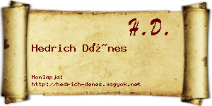 Hedrich Dénes névjegykártya